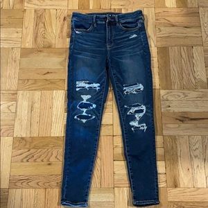 American Eagle Size 6 Dark Wash Ripped Jeans